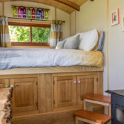 Bespoke, handcrafted, quality shepherds huts by View From A Room. Interior Bed